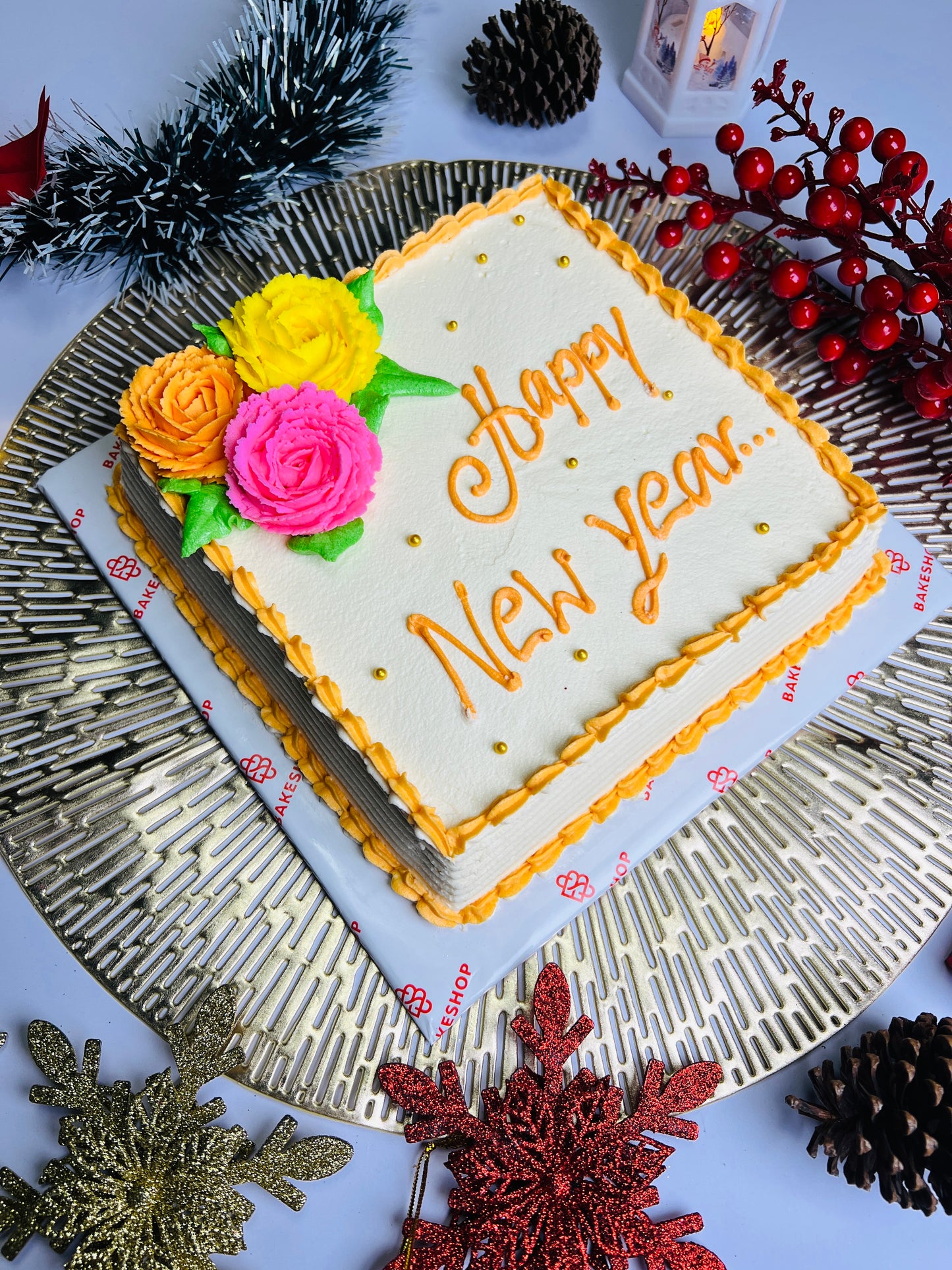 New Year Ribbon Cake