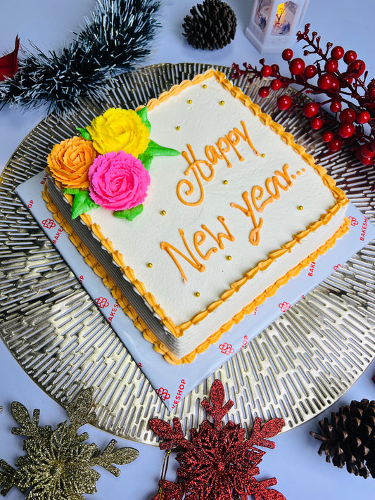 New Year Ribbon Cake